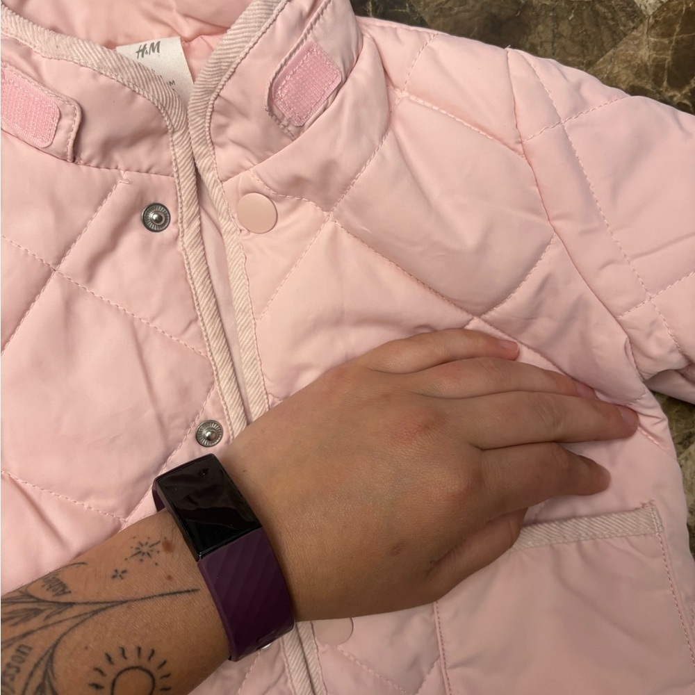 H&M Light Pink Quilted Jacket 12-18 months - Picture 7 of 7